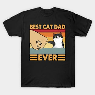 Best Cat Dad Ever Vintage Funny Cat Dad Fathers Day T-Shirt